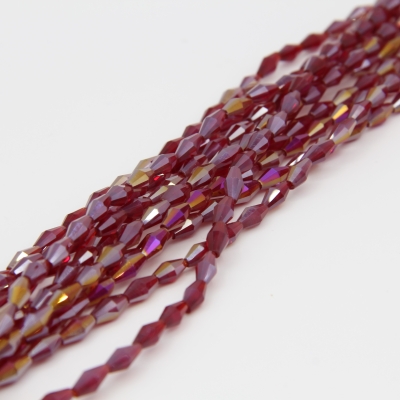 4x8 mm Arpa Model Dizi Kristal Bordo Janjanlı Renk - 10 Dizi - 2