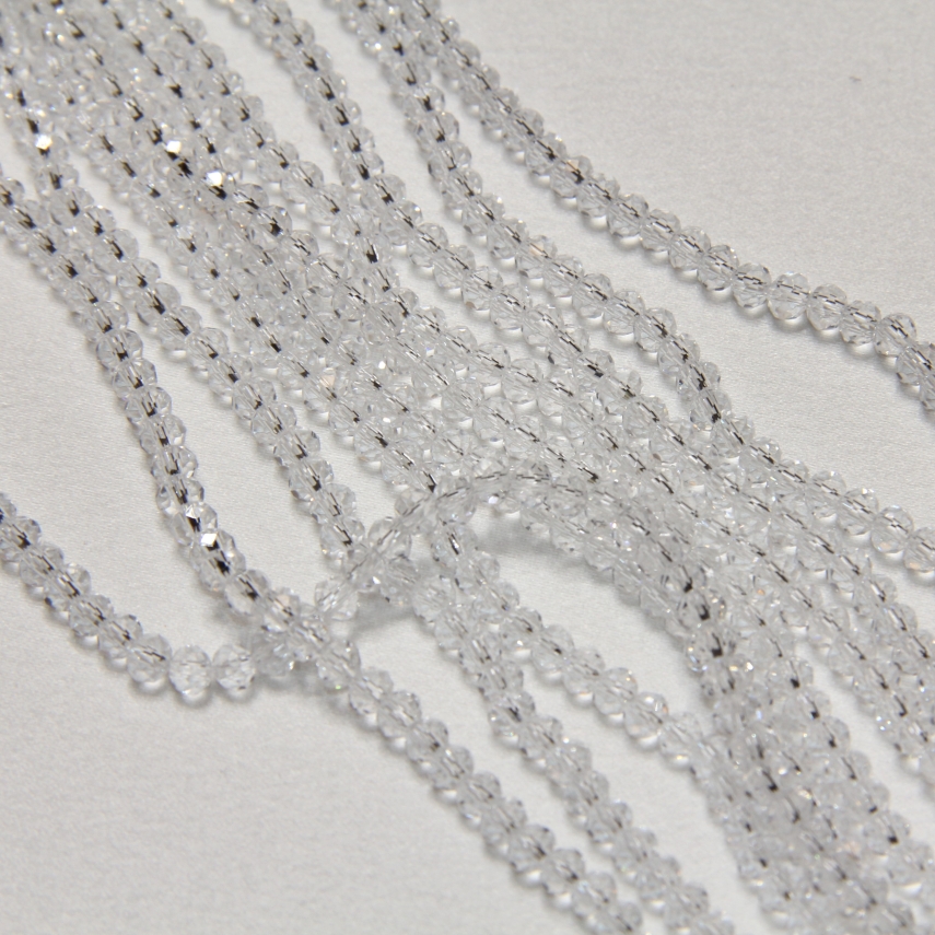 4mm Basık Dizi Kristal Saydam Renk - 10 Dizi - 1
