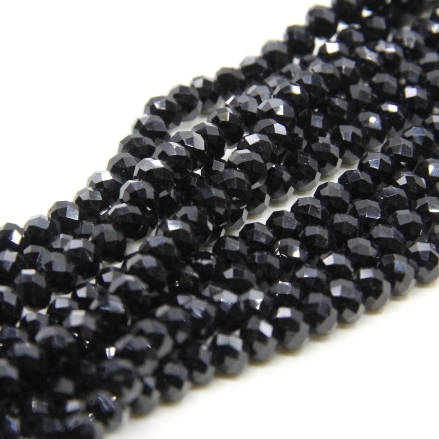6mm Basık Dizi Kristal 10 Dizi - Siyah - 1