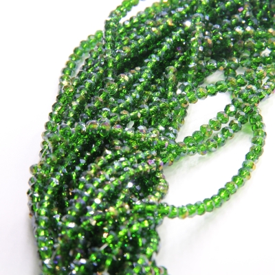 6mm Basık Dizi Kristal 10 Dizi - Yeşil Janjanlı - 1