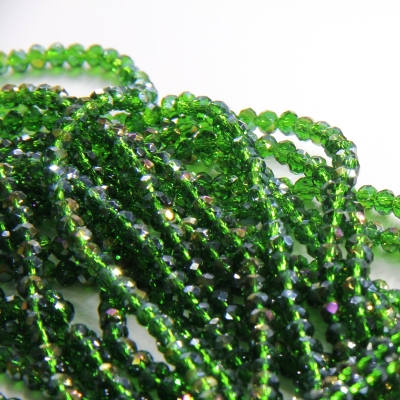 6mm Basık Dizi Kristal 10 Dizi - Yeşil Janjanlı - 2
