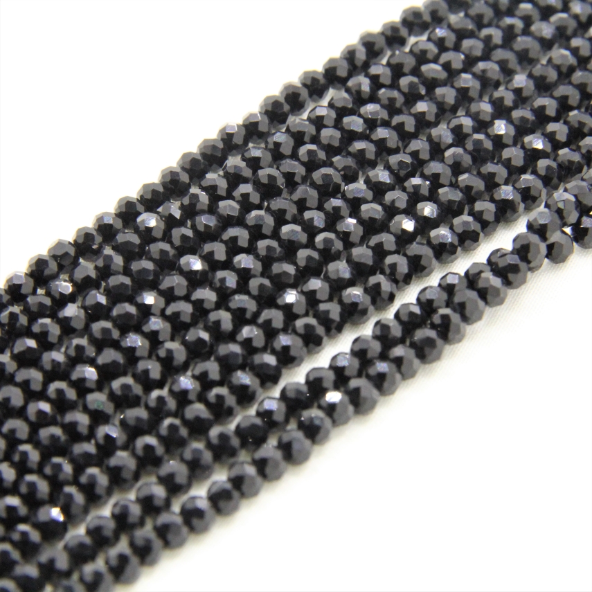 4mm Basık Dizi Kristal Siyah Renk - 10 Dizi - 1