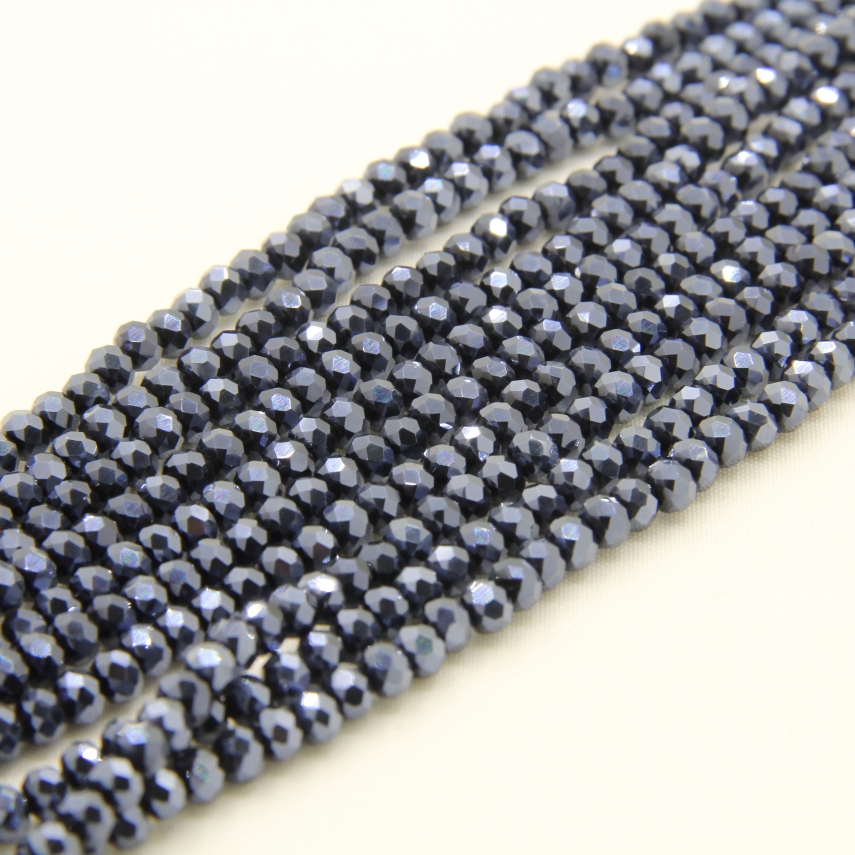 4mm Basık Dizi Kristal Füme(Lacivert) Rengi - 10 Dizi - 1