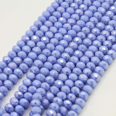 8mm Basık Dizi Kristal Mat Mavi 